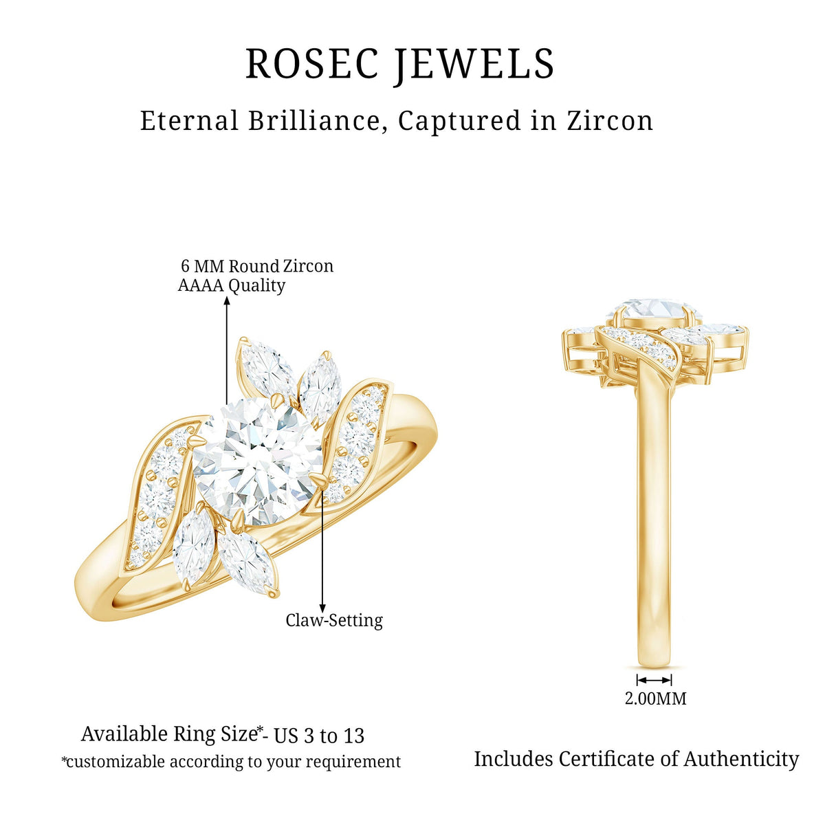 1.75 CT Simulated Diamond Flower Engagement Ring