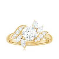 1.75 CT Simulated Diamond Flower Engagement Ring
