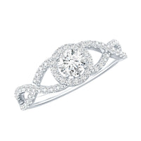 Round Shape Moissanite Crossover Engagement Ring for Women