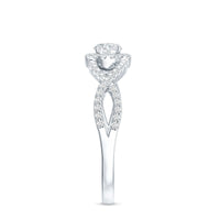 Round Shape Moissanite Crossover Engagement Ring for Women