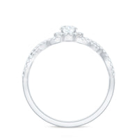 Round Shape Moissanite Crossover Engagement Ring for Women