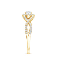 Round Shape Moissanite Crossover Engagement Ring for Women
