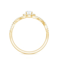 Round Shape Moissanite Crossover Engagement Ring for Women