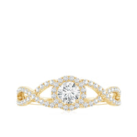 Round Shape Moissanite Crossover Engagement Ring for Women