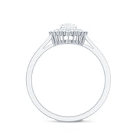 Heart Shape Moissanite Engagement Ring with Double Halo