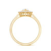Heart Shape Moissanite Engagement Ring with Double Halo