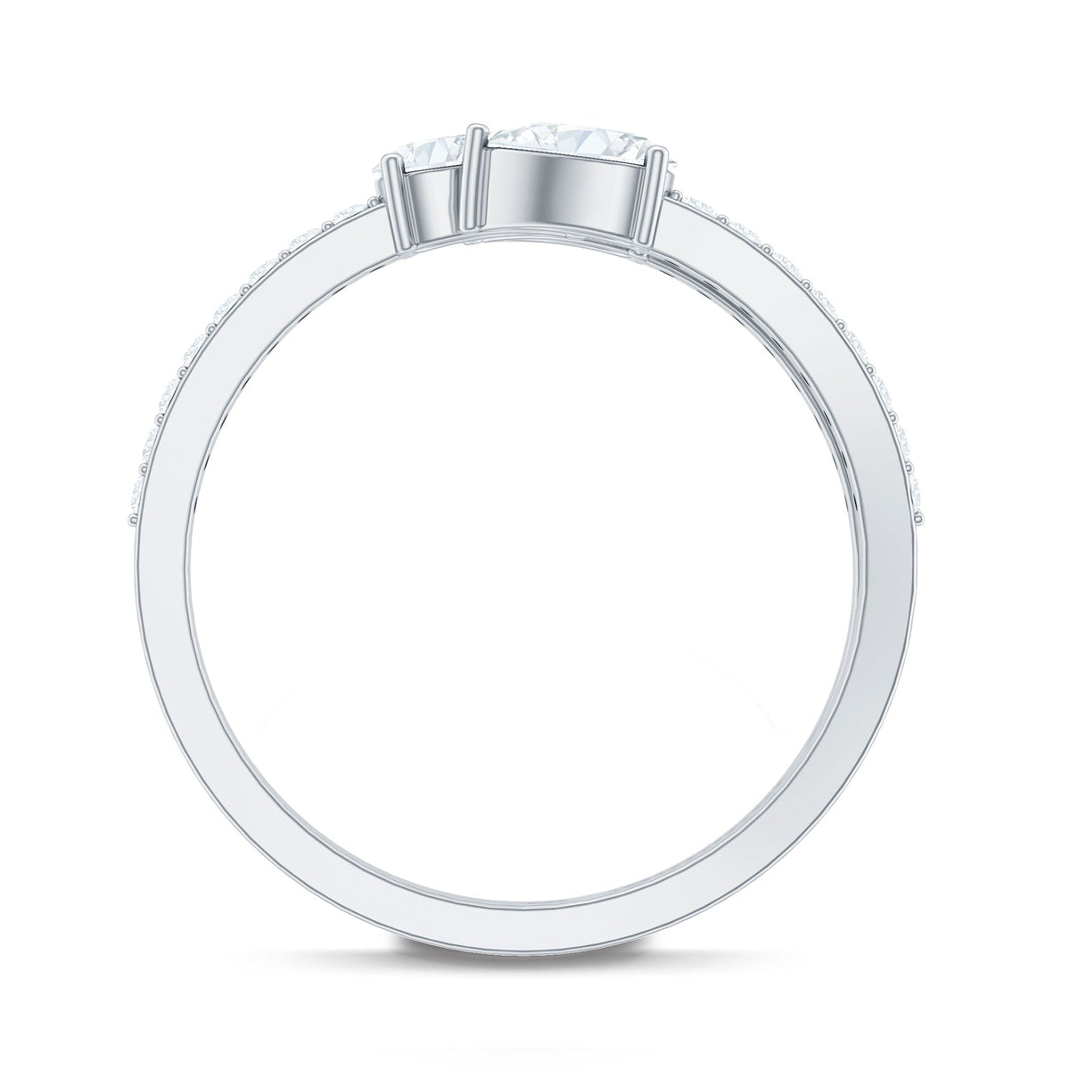 East West Style Moissanite 3 Stone Wrap Ring