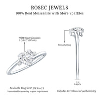 1.5 Carat Solitaire Moissanite Heart Promise Ring