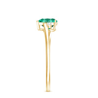 Certified Lab Grown Emerald Heart Shaped Promise Engagement Ring with Diamond