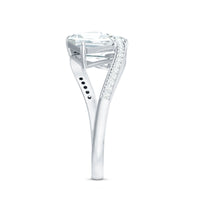 Asscher Cut Cubic Zirconia Two Stone Engagement Ring