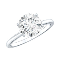 2 CT Simple Round Zircon Solitaire Ring in Peg Head Setting