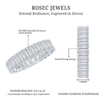 Emerald Cut Zircon Full Eternity Band Ring