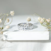 Emerald Cut Zircon Full Eternity Band Ring