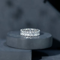 Emerald Cut Zircon Full Eternity Band Ring
