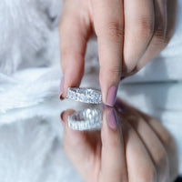 Emerald Cut Zircon Full Eternity Band Ring