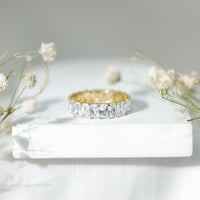 Emerald Cut Zircon Full Eternity Band Ring