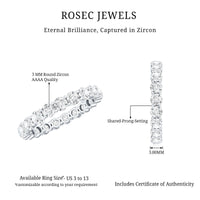 Round Cubic Zirconia Full Eternity Band Ring