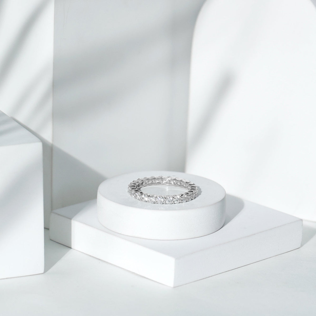 Round Cubic Zirconia Full Eternity Band Ring