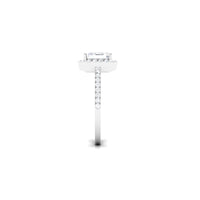 Asscher Cut Simulated Diamond Halo Engagement Ring
