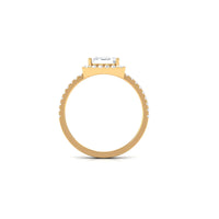 Asscher Cut Simulated Diamond Halo Engagement Ring