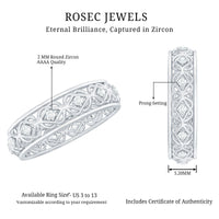 Vintage Inspired Zircon Celtic Knot Full Eternity Band Ring in Gold
