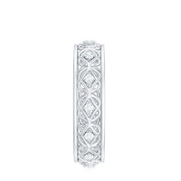 Vintage Inspired Zircon Celtic Knot Full Eternity Band Ring in Gold