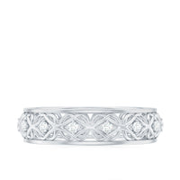 Vintage Inspired Zircon Celtic Knot Full Eternity Band Ring in Gold
