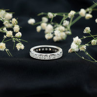 Channel Set Round Moissanite Full Eternity Band Ring