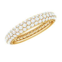 3 Carat Certified Simulated Diamond Three Row Wedding Band