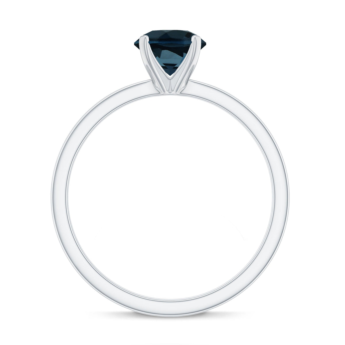 7mm Round London Blue Topaz Solitaire Ring With Certificate