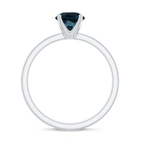 7mm Round London Blue Topaz Solitaire Ring With Certificate