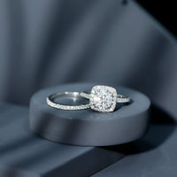 3 CT Round Cubic Zirconia Wedding Ring Set For Bride
