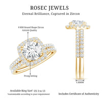 3 CT Round Cubic Zirconia Wedding Ring Set For Bride