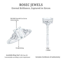 1.8 Carat Emerald Cut Zirconia Celtic Engagement Ring
