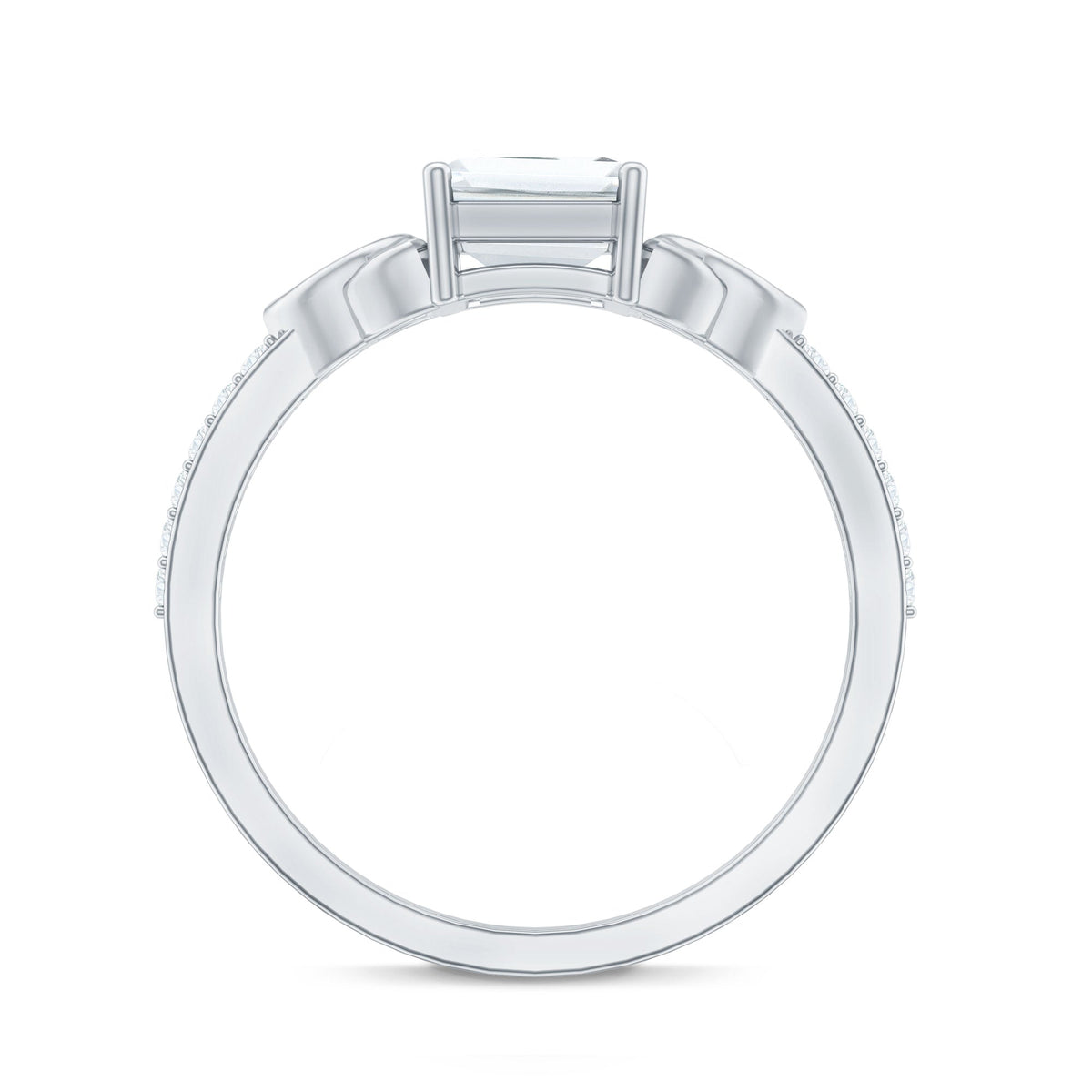 1.8 Carat Emerald Cut Zirconia Celtic Engagement Ring