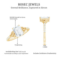 1.8 Carat Emerald Cut Zirconia Celtic Engagement Ring