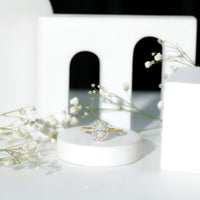 1.2 Carat Oval Cut Simulated Diamond Halo Engagement Ring