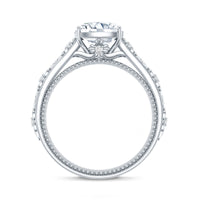 Cushion Cut Solitaire Zircon Gold Floral Engagement Ring