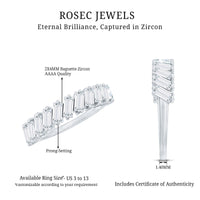 Tilted Baguette Cut Simulated Diamond Half Eternity Ring