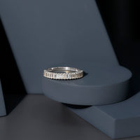 Minimal Baguette Cut Cubic Zirconia Half Eternity Ring