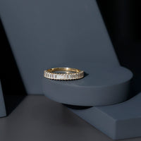 Minimal Baguette Cut Cubic Zirconia Half Eternity Ring