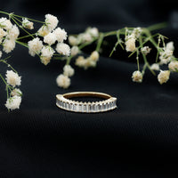 Minimal Baguette Cut Cubic Zirconia Half Eternity Ring