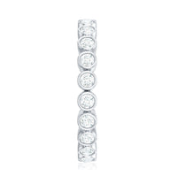 Full Eternity Wedding Band with Bezel Set Moissanite