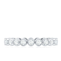 Full Eternity Wedding Band with Bezel Set Moissanite