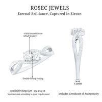 Two Stone Cubic Zirconia Infinity Engagement Ring