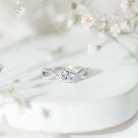 Two Stone Cubic Zirconia Infinity Engagement Ring