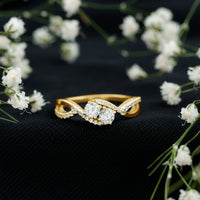 Two Stone Cubic Zirconia Infinity Engagement Ring