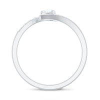 Certified Moissanite Heart Promise Ring in Bypass Shank