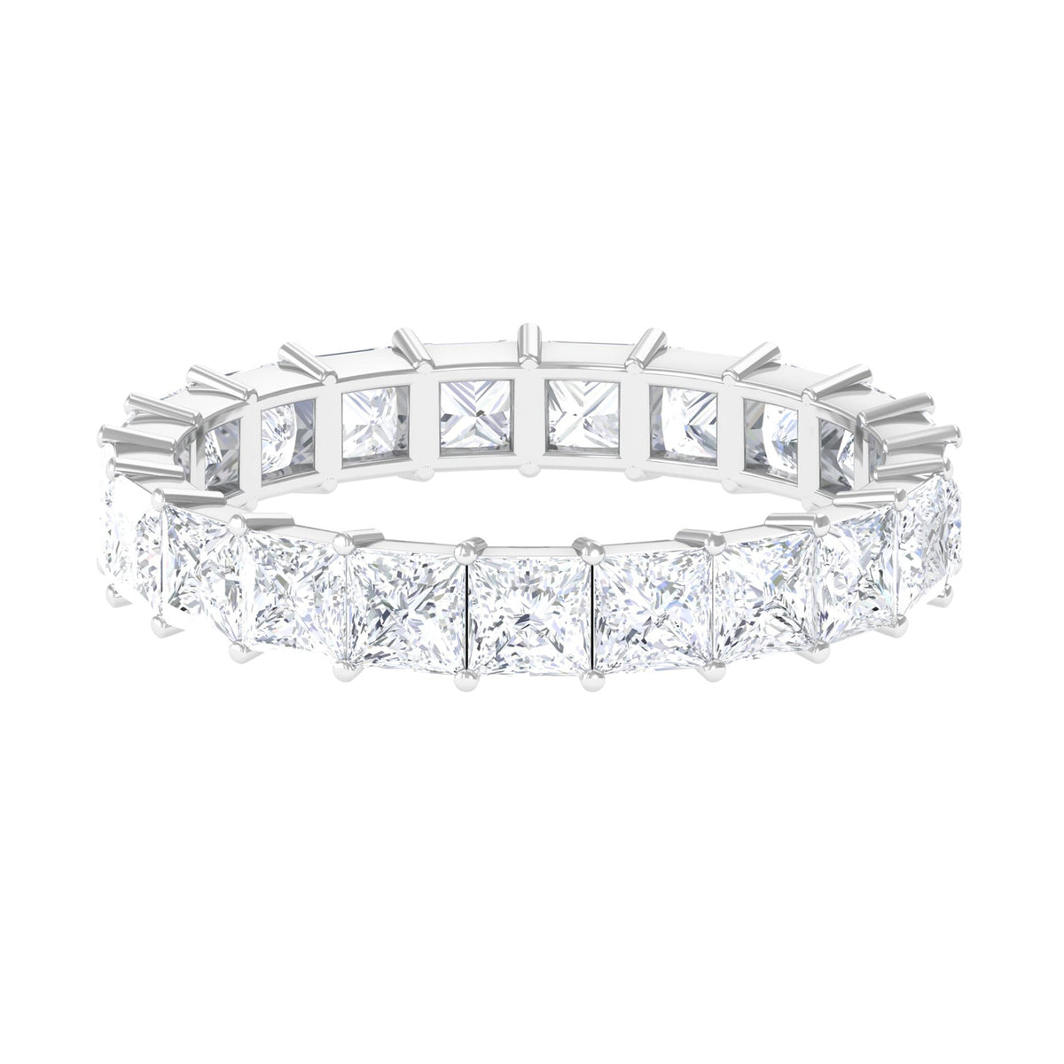 3.5 CT Princess Cut Zircon Eternity Band Ring in Gold