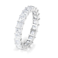 3.5 CT Princess Cut Zircon Eternity Band Ring in Gold